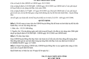 Quyết định 10/2006/QĐ-UBND chi bổ sung vốn hoàn trả lưới điện hạ thế Bạc Liêu