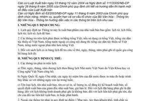 Thông tư 61/2006/TT-BVHTT hướng dẫn in thông tin trên lịch