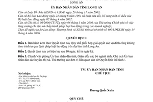 Quyết định 24/2006/QĐ-UBND Quy chế phối hợp giải quyết vụ đình công