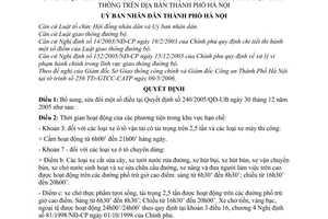 Quyết định 103/2006/QĐ-UBND sửa đổi nội dung quy định tại QĐ 240/2005/QĐ-UB
