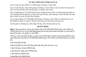 Quyết định 54/2006/QĐ-UBND bổ sung Phụ lục 4 Quyết định 02/2006/QĐ-UBND Lào Cai