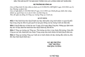 Quyết định 768/2006/QĐ-BCAC11 phân công trách nhiệm quan hệ phối hợp trong công tác điều tra giải quyết TNGT lực lượng CSND