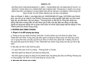 Thông tư liên tịch 04/2006/TTLT-BLĐTBXH-TLĐLĐVN tham gia ý kiến đại diện người lao động người sử dụng hướng dẫn khoản 3 điều 1 NĐ 145/2004/NĐ-CP