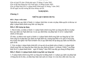 Nghị định 62/2006/NĐ-CP xử phạt vi phạm hành chính trong hàng hải
