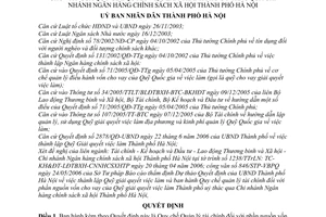 Quyết định 104/2006/QĐ-UBND Quy chế quản lý tài chính đối với phần nguồn vốn cho vay của Quỹ giải quyết việc làm thành phố