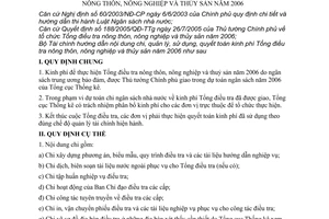 Thông tư 57/2006/TT-BTC hướng dẫn quản lý, sử dụng quyết toán kinh phí Tổng điều tra nông thôn nông nghiệp thủy sản năm 2006