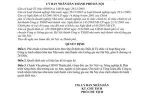 Quyết định 106/2006/QĐ-UBND Điều lệ Tổ chức hoạt động Công ty TNHH 1 thành viên Giống gia súc Hà Nội