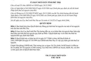 Quyết định 1799/2006/QĐ-UBND Bảng giá tính thuế tài nguyên
