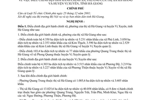 Nghị định 64/2006/NĐ-CP điều chỉnh địa giới hành chính xã, phường thị xã Hà Giang huyện Vị Xuyên, tỉnh Hà Giang