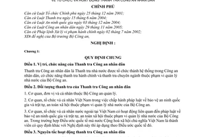 Nghị định 63/2006/NĐ-CP tổ chức hoạt động thanh tra Công an nhân dân