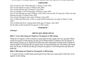 Nghị định 65/2006/NĐ-CP tổ chức hoạt động Thanh tra Tài nguyên và Môi trường