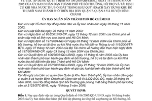 Quyết định 92/2006/QĐ-UBND bồi thường, hỗ trợ tái định cư, thu hồi đất  khu quy hoạch xây dựng Khu đô thị mới Nam thành phố hướng dẫn 106/2005/QĐ-UBND
