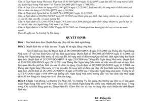 Quyết định 26/2006/QĐ-NHNN  Quy chế bảo lãnh ngân hàng