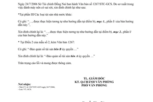 Công văn 1295/ĐC-STC đính chính Văn bản 1267/STC-GCS