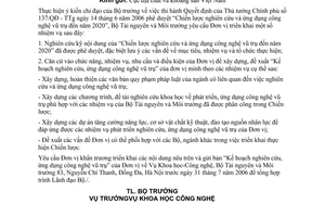 Công văn 2788/BTNMT-KHCN triển khai “Chiến lược nghiên cứu và ứng dụng công nghệ vũ trụ đến năm 2020”