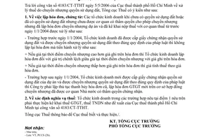 Công văn 2389/TCT-PCCS xử lý thuế do chuyển nhượng quyền sử dụng đất