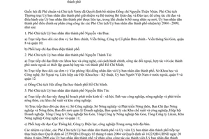 Công văn 4780/UBND-TH phân công công tác các Phó Chủ tịch Uỷ ban nhân dân thành phố