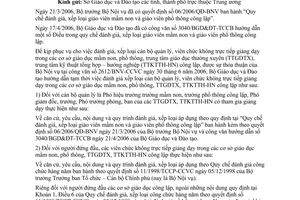 Công văn 5875/BGDĐT-TCCB hướng dẫn đánh giá, xếp loại cán bộ quản lý, viên chức không giảng dạy trong cơ sở giáo dục mầm non  và phổ thông công lập.