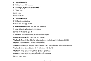 Tiêu chuẩn ngành TCN 68-245:2006 về thiết bị đầu cuối thông tin di động IMT - 2000 CDMA trải phổ trực tiếp (W - CDMA FDD) - Yêu cầu kỹ thuật do Bộ Bưu chính Viễn thông ban hành