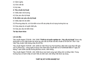 Tiêu chuẩn ngành TCN 68-244:2006 về thiết bị vô tuyến nghiệp dư - Yêu cầu kỹ thuật do Bộ Bưu chính Viễn thông ban hành