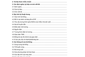 Tiêu chuẩn ngành TCN 68-235:2006 về thiết bị vô tuyến điểm - Đa điểm dải tần dưới 1 GHz sử dụng truy nhập TDMA - Yêu cầu kỹ thuật do Bộ Bưu chính Viễn thông ban hành