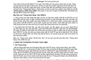 Báo cáo 562/2006/BC-BYT tổng kết thực hiện “Tháng hành động vì chất lượng vệ sinh an toàn thực phẩm” 2006