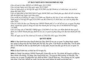 Quyết định 114/2006/QĐ-UBND hỗ trợ cơ quan Tư pháp thuộc ngành dọc quản lý đóng thành phố Hà Nội