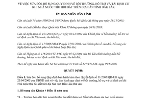 Quyết định 30/2006/QĐ-UBND sửa đổi bồi thường, hỗ trợ và tái định cư