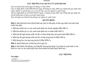 Quyết định 17/2006/QĐ-QLCT mẫu giấy tờ theo luật cạnh tranh