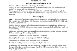 Quyết định 911/2006/QĐ-UBND-BN  Bổ sung Quy hoạch phát triển hệ thống cửa hàng xăng dầu tỉnh Bắc Ninh đến 2010