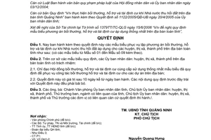 Quyết định 1910/2006/QĐ-UBND mẫu biểu để phục vụ lập phương án bồi thường