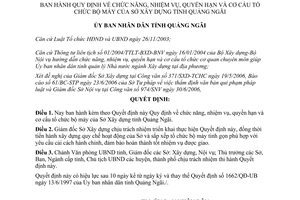 Quyết định 37/2006/QĐ-UBND chức năng nhiệm vụ quyền hạn cơ cấu Sở Xây dựng