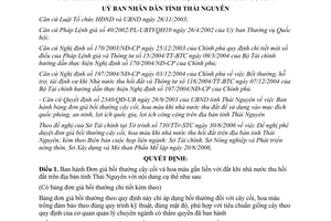 Quyết định 1377/2006/QĐ-UBND Đơn giá bồi thường cây cối hoa màu gắn liền với đất