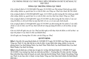 Quyết định 1417/QĐ-TCT năm 2006 sắp xếp lại cơ cấu phòng thuộc Cục thuế