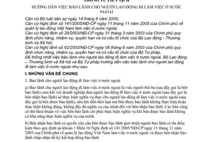 Thông tư liên tịch 06/2006/TTLT-BLĐTBXH-BTP hướng dẫn việc bảo lãnh cho người lao động đi làm việc ở nước ngoài