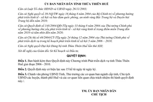 Quyết định 1656/2006/QĐ-UBND Phát triển Dịch vụ Thừa Thiên Huế 2006 2010