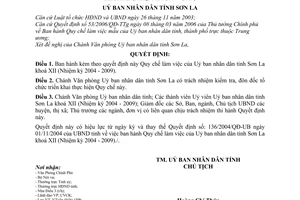 Quyết định 50/2006/QĐ-UBND Quy chế làm việc Ủy ban nhân dân tỉnh Sơn La