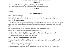 Nghị định 66/2006/NĐ-CP phát triển ngành nghề nông thôn