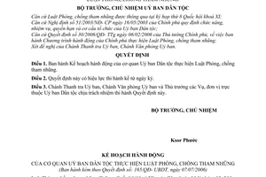 Quyết định 165/QĐ- UBDT kế hoạch hành động cơ quan uỷ ban dân tộc thực hiện luật phòng, chống tham nhũng