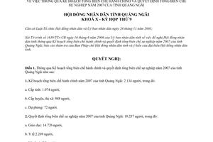 Nghị quyết 48/2006/NQ-HĐND thông qua Kế hoạch tổng biên chế hành chính sự nghiệp 2007 tỉnh Quảng Ngãi