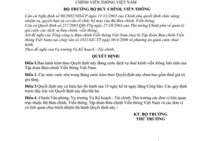 Quyết định 23/2006/QĐ-BBCVT cước thuê kênh viễn thông liên tỉnh Tập đoàn Bưu chính Viễn thông Việt Nam