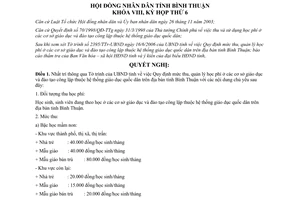 Nghị quyết 44/2006/NQ-HĐND thu học phí cơ sở giáo dục đào tạo công lập Bình Thuận