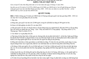 Nghị quyết 42/2006/NQ-HĐND Chương trình giải quyết việc làm Bình Thuận 2006 - 2010