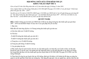 Nghị quyết 41/2006/NQ-HĐND xây dựng trường học đạt chuẩn quốc gia 2007-2010 Bình Thuận