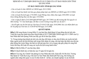 Quyết định 1930/2006/QĐ-UBND Quản lý hoạt động tầu du lịch trên Vịnh Hạ Long