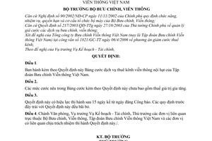 Quyết định 25/2006/QĐ-BBCVT cước thuê kênh viễn thông nội hạt Tập đoàn Bưu chính Viễn thông Việt Nam