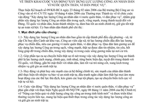 Chỉ thị 22/2006/CT-UBND triển khai cuộc vận động Xây dựng lực lượng Công an nhân dân vì nước quên thân vì dân phục vụ