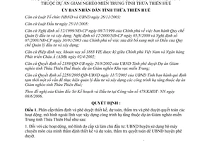 Quyết định 1671/2006/QĐ-UBND thẩm định phê duyệt dự toán dự án Giảm nghèo Thừa Thiên Huế
