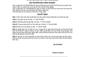 Quyết định 19/2006/QĐ-BCN  Quy phạm trang bị điện