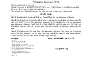 Quyết định 555/2006/QĐ-KTNN Quy chế làm việc  Kiểm toán Nhà nước